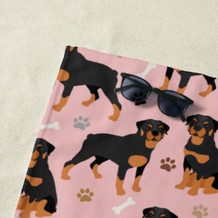 Serviette de plage Rottweiler Dog Bones and Paws B