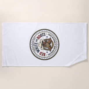 Serviette De Plage Rouge Blanc Et Bottes Patriotique Patriotique Sud