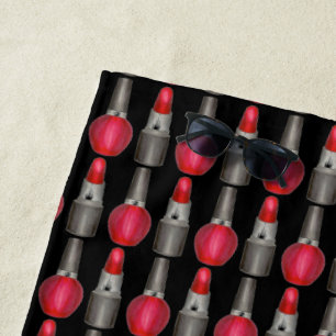 Serviette De Plage Rouge Lipstick ongle polonais maquillage cosmétiqu
