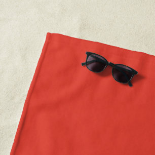 Serviette De Plage Rouge Vermillon Automne Saison Couleur Unie