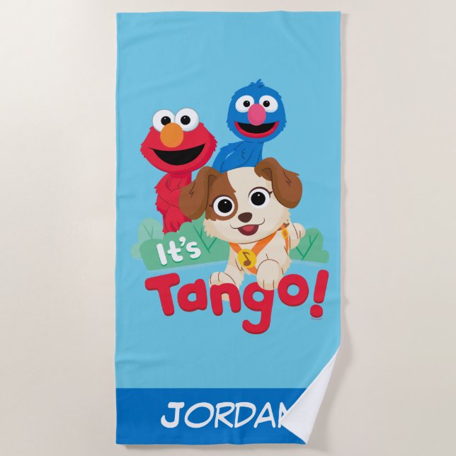 Serviette De Plage Rue Sésame | C'est Tango avec Elmo & Grover (Devant)