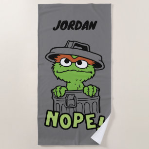 Serviette De Plage Rue Sésame   Oscar le Grouch Nope!   Ajouter un no