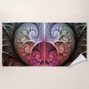 Serviette De Plage Rythme cardiaque, art fractal de fantaisie surréal