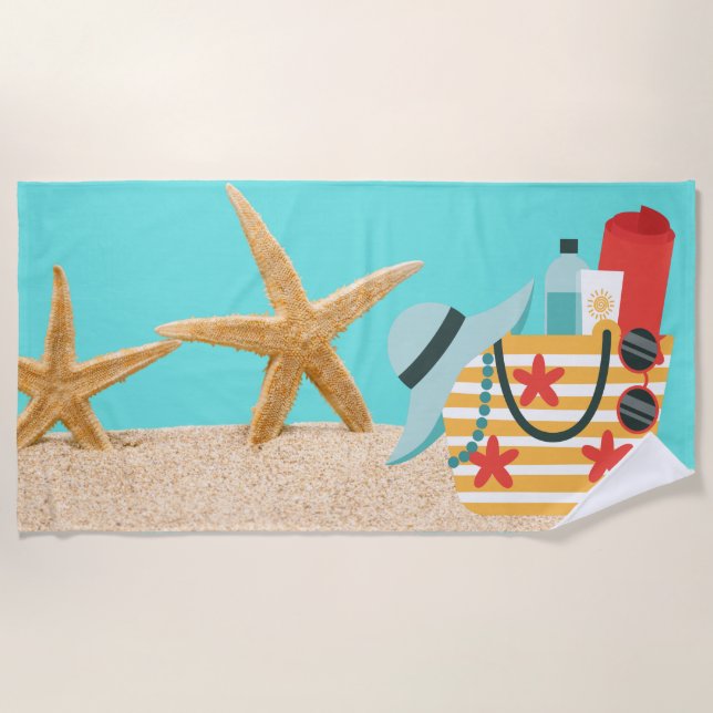 Serviette De Plage Sac de plage étoile de mer Beach Towel (Devant)
