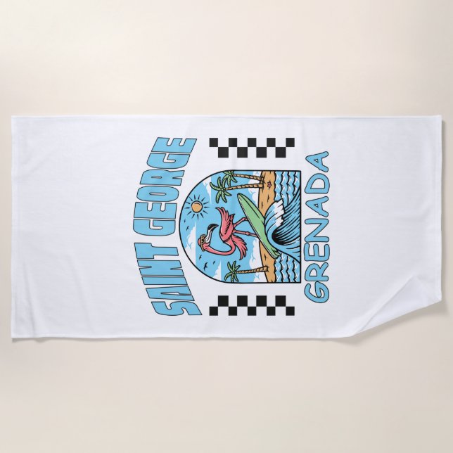 Serviette De Plage Saint George Grenade (Devant)