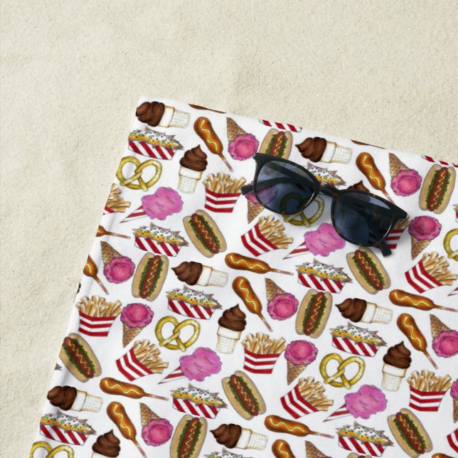 Serviette De Plage Salon d'Etat Carnaval Nachos Cotton Candy (En situation)