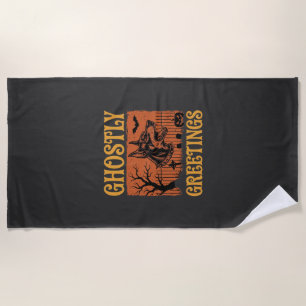 Serviette De Plage Salutations Fantomatiques Halloween Doberman Cimet