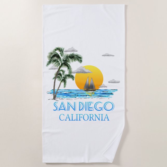 Serviette De Plage San Diego California (Devant)
