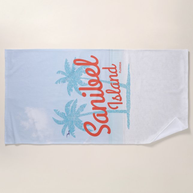 Serviette De Plage Sanibel Island Floride Golfe Côte Souvenir (Devant)