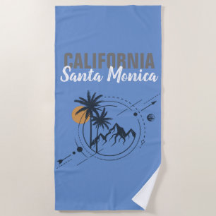 Serviette De Plage Santa Monica Californie Geometric Palms