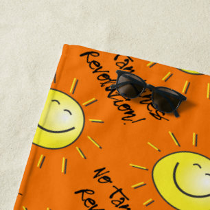 Serviette De Plage Santé du soleil - Pas de révolution des lignes de