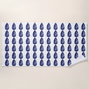 Serviette De Plage Sapphire bleu en forme de poire