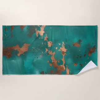 Serviette De Plage Sarcelle et bronze