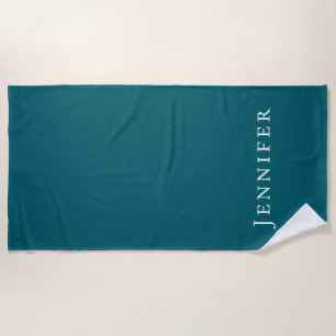 Serviette De Plage Sarcelle foncée Moderne Minimaliste Tendance Votre