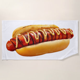 Serviette De Plage Sauce moutarde pour hot-dog SlipperyJoe's grillée