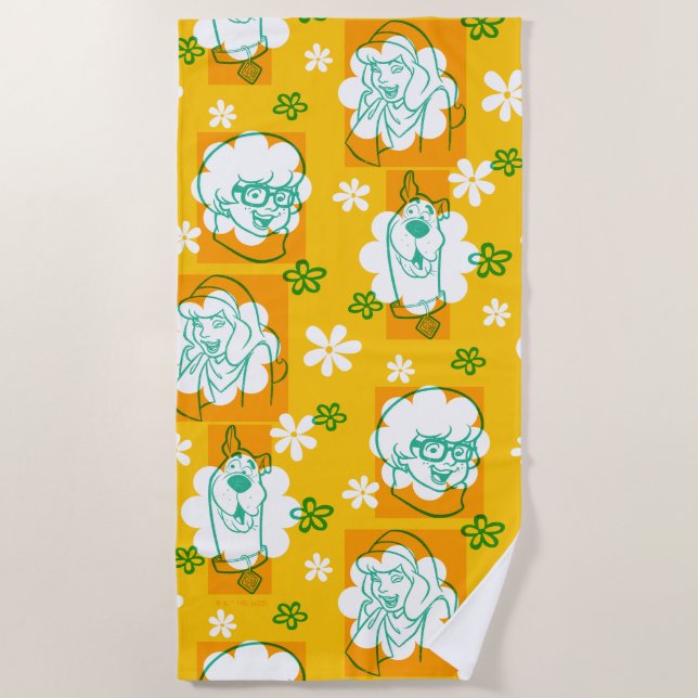 Serviette De Plage Scooby-Doo | Modèle floral de caractère (Devant)
