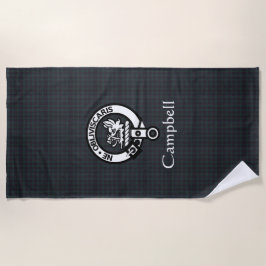 Serviette De Plage Scottish Campbell Crest Badge & Tartan