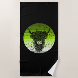 Serviette De Plage Scottish Highland Cattle Retro