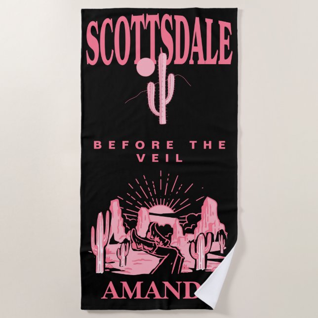 Serviette De Plage Scottsdale Bachelorette Party Customisée (Devant)