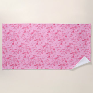 Serviette De Plage Sea Dog Toile Pink 