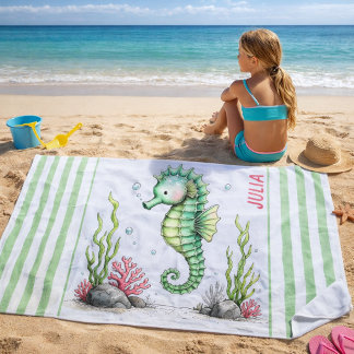 Serviette De Plage Seahorse in the Garden of Tides