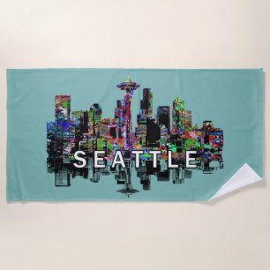 Serviette De Plage Seattle, Washington couvert de graffitis