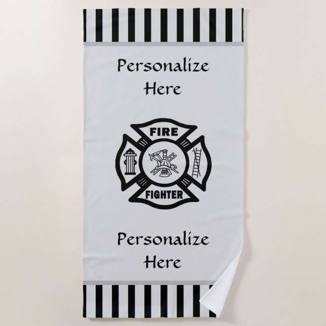 Serviette De Plage Secourt de pompiers   (Devant)