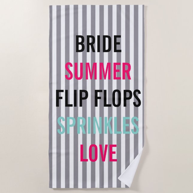 Serviette De Plage Seersucker Summer Bride Sprinkl Party (Devant)
