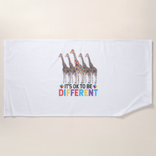 Serviette De Plage Sensibilisation sur l'autisme Cute Giraffe Animal 