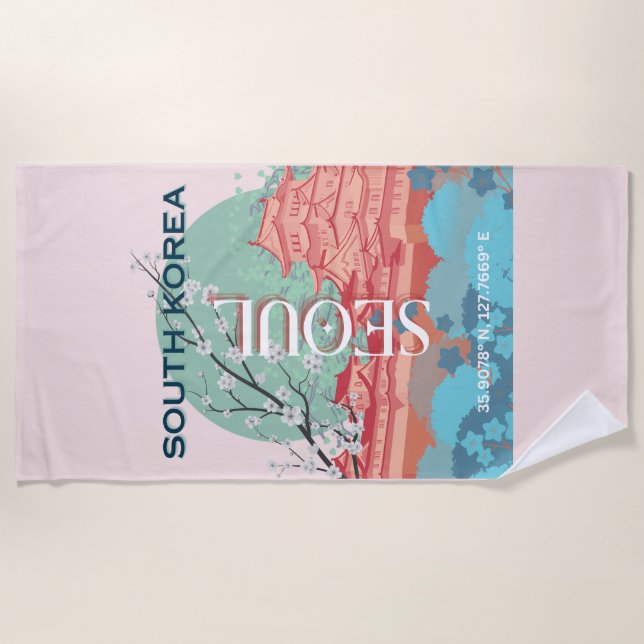 Serviette De Plage Séoul Corée du Sud (Devant)