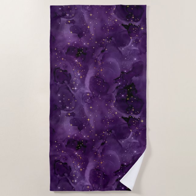 Serviette De Plage Série Galaxy Violet Design 8  (Devant)