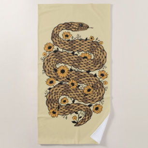 Serviette De Plage Serpent floral