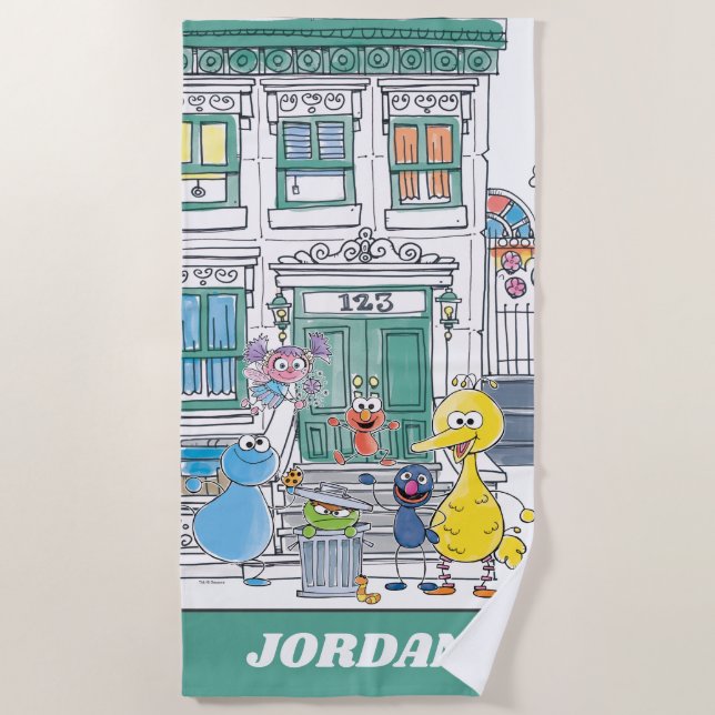 Serviette De Plage Sesame Pals Doodley Graphisme (Devant)