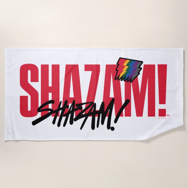 Serviette De Plage SHAZAM ! Furie des dieux | Logo des boulons arc-en (Devant)