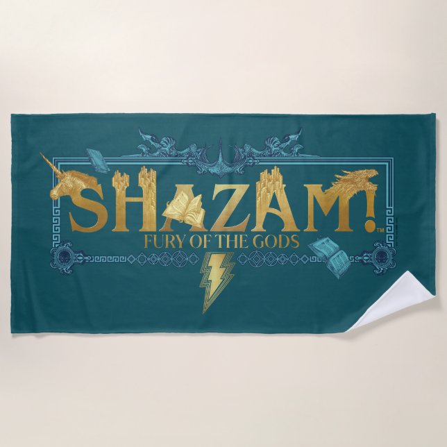 Serviette De Plage SHAZAM ! Furie des dieux | Logo mythique (Devant)
