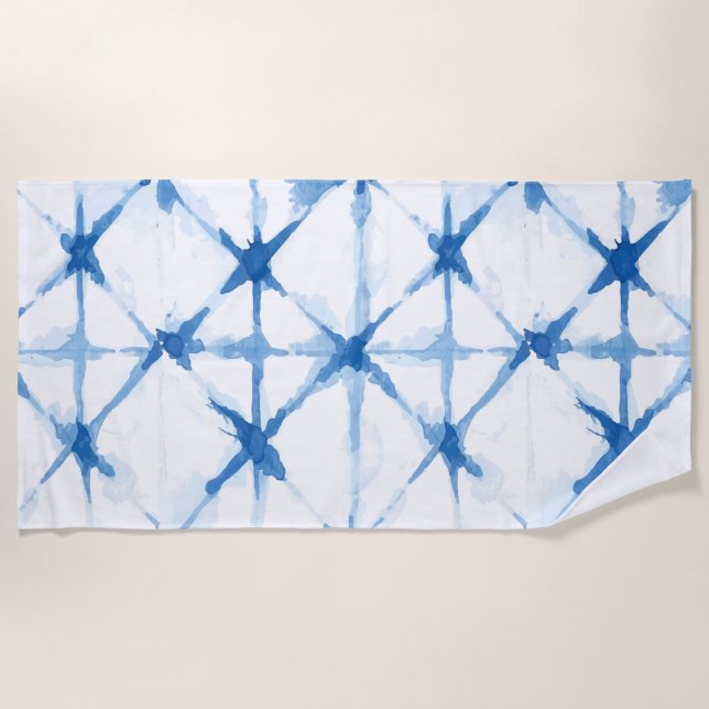 Serviette De Plage Shibori Tie Dye Triangle Motif Beach Towne (Devant)
