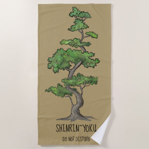 Serviette De Plage Shinrin~Yoku ne touchent pas à se baigner d'arbre