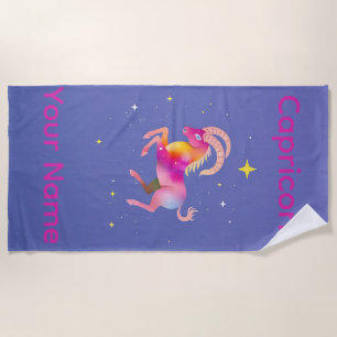 Serviette De Plage Signe astrologique Capricorne personnalisé