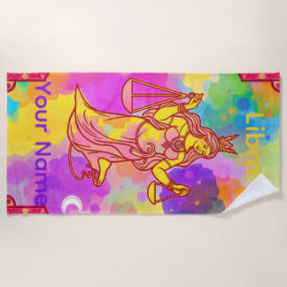 Serviette De Plage Signe astrologique personnalisé de la Balance