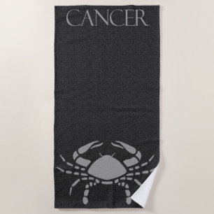 Serviette De Plage SIGNE Zodiaque noir et gris étoile de crabe signe 