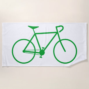 Serviette De Plage Silhouette verte d'un vélo