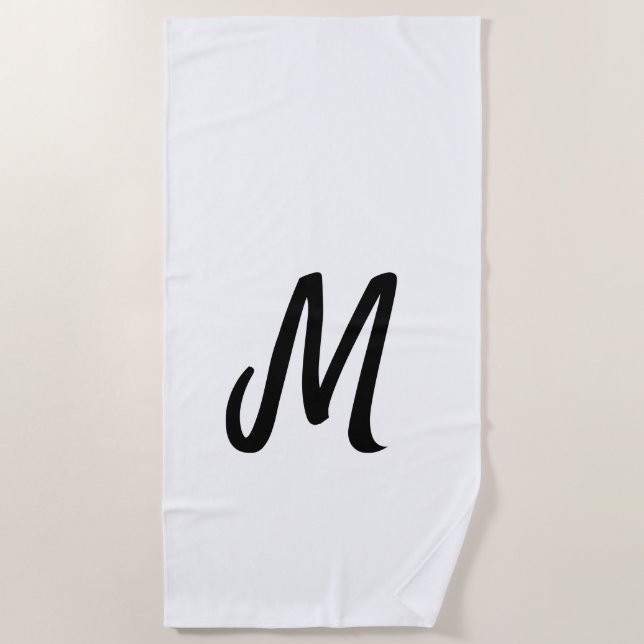 Serviette De Plage simple logo monogramme minimal personnalisé   (Devant)