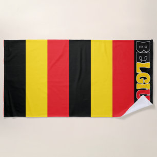 Serviette De Plage Simple Moderne Belgique National Drapeau Vêtements