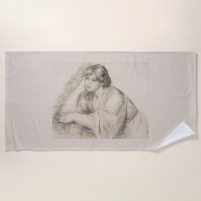 Serviette De Plage Sitting Girl (par Pierre-Auguste Renoir) (Devant)
