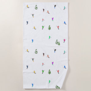 Serviette De Plage Ski alpin d'hiver Ski Ski Ski Motif