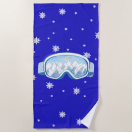 Serviette De Plage Ski Goggers Snowflake Dance