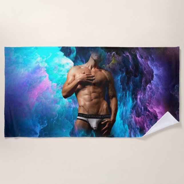 Serviette De Plage SlipperyJoe homme musclé sous-vêtements bulle dyna (Devant)