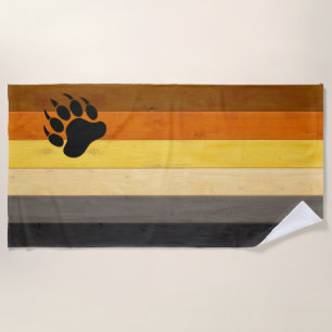 Serviette De Plage SlipperyJoe's Bear Pride drapeau de la texture du