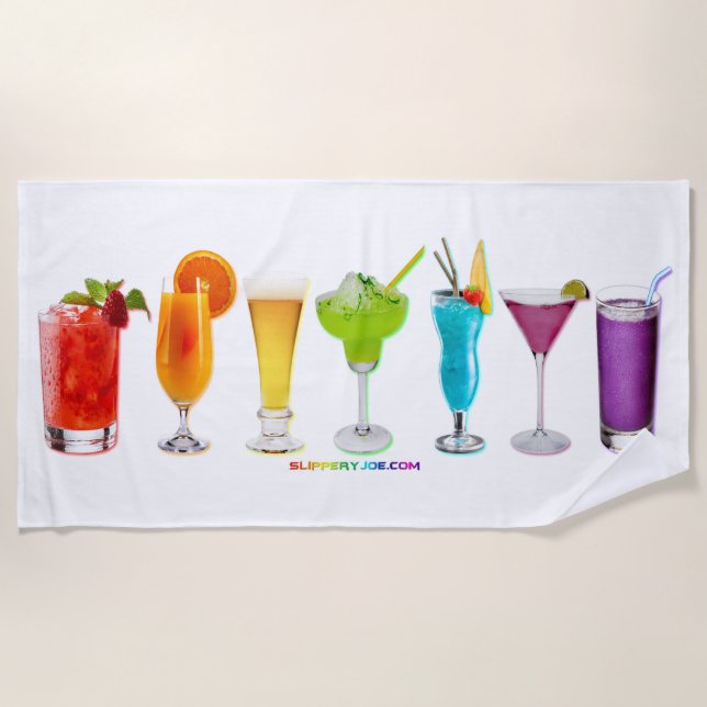 Serviette De Plage SlipperyJoe's cheers alcools cocktails LGBTQIA gay (Devant)