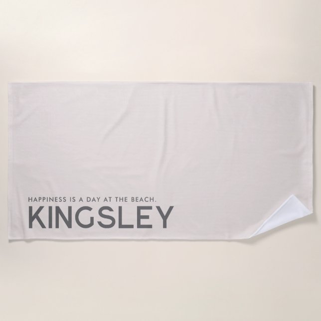 Serviette de plage Slogan personnalisée en gris cl (Devant)